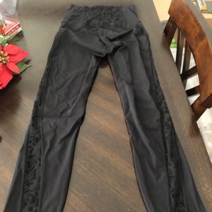 Black floral lululemon leggings